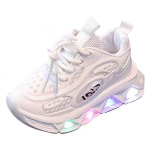 Chaussures de Sport Lumineuses et décontractées Respirantes avec lumière pour Enfants Moyens et Petits, Chaussures de Marche légères à Semelle Souple pour bébés Fille Bout Classique (jYRTCS, neuf)