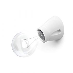 Lightstock Douille murale en porcelaine - Douille de lampe E27 - Inclin&eacute;e - Blanc (Lightstock, neuf)