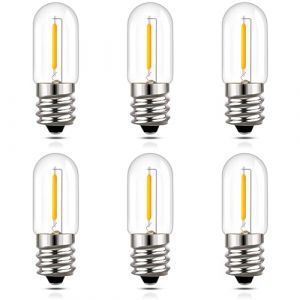 Hcnew Ampoule E12 LED 1W T16 Petite Ampoule E12 Blanc Chaud 2200K Mini lampe à bougie Vintage 1W Équivalant 10W pour lampe de nuit lampe de table lampe à sel 220V-240V,Lot de 6 (Hcnew, neuf)
