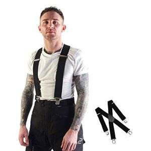 Viper Moto Bretelles Pour Hommes Femmes &Agrave; Toute &Eacute;preuve Gallas &Eacute;lastique R&eacute;glable Fort Clip En M&eacute;tal Suspenders (riderwear, neuf)