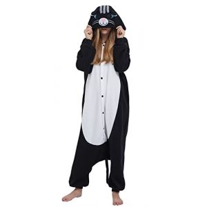 DELEY Animal Adulte V&ecirc;tements De Nuit Chaude Onesies Pyjama Chat Unisexe Homewear Grenouillere Pyjama &agrave; Capuche Costume XL (DELEY, neuf)