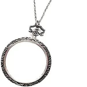 QHYXT Loupe de Collier 10X avec grossissement en Verre de 40 mm de diam&egrave;tre Pendentif Collier Loupe de Lecture de Poche Portable Loupe Monocle pour Livres Artisanat Bijoux H (xinjiangxianfengshoudianzishangwuyouxiangongsi, neuf)