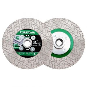KURSTOL Disque Diamant Carrelage - 2pcs 115mm Fraise Carrelage Disques à Tronçonner Diamantés Filetage M14 Pour Couper et Meuler les Carreaux de Céramique, la Porcelaine, le Granit, le Marbre (YZKS TOOLS, neuf)
