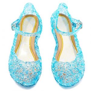 Eleasica Fille Chaussures de Princesse Reine des Neiges Elsa Talon Haut Chaussures pour D&eacute;guisement Halloween No&euml;l Anniversaire Carnaval R&eacute;sistant &agrave; l'eau Sandales,Bleu,33 (Eleasica, neuf)