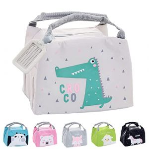 Hillylolly Sac Isotherme Repas Enfant Fille, Sac &agrave; Lunch Isol&eacute;, Panier Repas Enfant, Mini Sac Isotherme Repas, Sac Lunch Femme Multipurpose, pour le Transport de Nourriture (Alligator) (MINGSWL, neuf)
