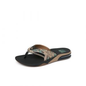 REEF Fanning Tongs décapsuleur pour homme, soutien de la voûte plantaire, semelle extérieure durable, résistante à l'eau, Noir/camouflage, 46 EU (Avenue 85 FR, neuf)