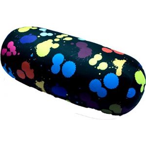 COVERBAGBCN - Coussin Rond Anti-Stress Relax | Soulagement des Cervicales | Garnissage en Petites Billes Confortables | Lycra Doux au Toucher | 35x15 cm (Noir avec Taches de Couleurs) (Coverbag Custom, neuf)