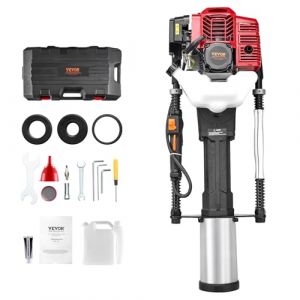 VEVOR Enfonce-pieux &agrave; Essence, 52 cc, Pilon de Poteau de Cl&ocirc;ture en T &agrave; 2 Temps Portable, 1400 W, avec 3 T&ecirc;tes d'Enfoncement 49/69/100 mm, pour Cl&ocirc;tures de Fermes, de Ranchs, Am&eacute;liorations Routi&egrave;res (VEVOR Direct Store FR, neuf)