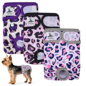 UFO PET Culotte Chiennes Chaleurs S Réutilisables, Couche pour Chien Femelle Lavables (Lot de 3), Culotte très Absorbantes pour Chien avec Fermeture Forte et Flexible (UFO PET-FR, neuf)