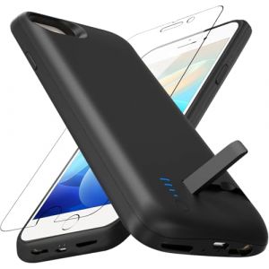 Giabuao Coque de Protection pour iPhone 8/7/6S/6/SE 2020, 8500 mAh, Fine et Rechargeable, avec Support, Coque de Charge &Eacute;tendue, &Eacute;tuide Protection Portable avec Batterie, 4.7" - Noir (Giabuao, neuf)