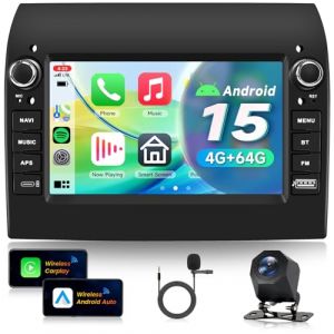 VECHTEL 4G+64G Autoradio Android 15 pour FIAT Ducato 2008-2015 Citroen Jumper/Peugeot Boxer 2011-2015 avec CarPlay Android Auto sans Fil, &Eacute;cran Tactile 7'' GPS Wi-Fi USB/Type-C Bluetooth FM RDS Cam&eacute;ra (VECHTEL, neuf)