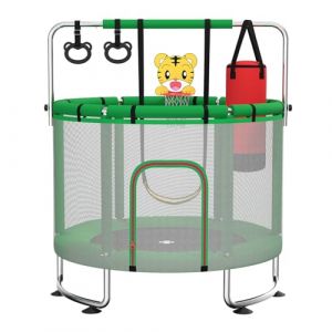 MaxBinTon Trampoline pour Enfants 140 cm int&eacute;rieur/ext&eacute;rieur &ndash; Charge maximale 50 kg avec Filet de s&eacute;curit&eacute;, Barre de Gymnastique r&eacute;glable et Panier de Basket, Cadeau pour gar&ccedil;ons et Filles (Maxbinton, neuf)