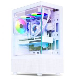 Spirit Of Gamer - Boitier PC Gamer RGB, 3 Ventilateurs 120 mm ARGB, Compatible ATX/mATX, Moyen Tour Gaming Vide, Face Lateral et Avant en Verre Trempé, Optimisé pour le Refroidissement - SPECTRA WHITE (SOLIS HOLDING, neuf)