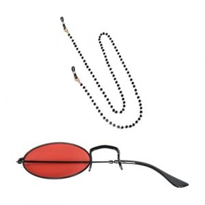 Accessoires de costume d'halloween - Cornes de diable - Pinces &agrave; cheveux monoculaire avec cha&icirc;ne pour f&ecirc;te &agrave; th&egrave;me - Lunettes monoculaires avec cha&icirc;ne - Cornes de diable - Pinces &agrave; cheveux (miaohongzhi, neuf)