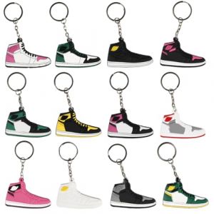 THQAE 12 Pcs Porte-Cl&eacute;s de Basket Sneaker, Porte-cl&eacute; Chaussure, Cadeau Pendentif de Sac, Porte-Cl&eacute;s Mode Chaussures D&eacute;contract&eacute;es (ProTechika O&Uuml;, neuf)