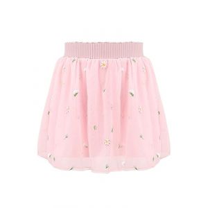 Bezioner Jupe Tulle Brod&eacute;e Tutu Fille Jupe Courte 4 Couches avec Doublure pour Enfants Rose M（2-6 Ans (Bezioner-shop, neuf)