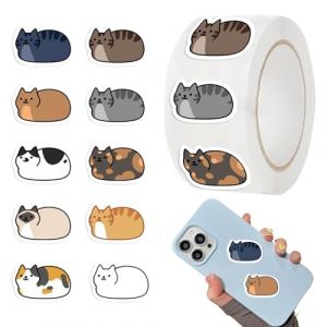 Autocollants Chat,500 Feuilles/Rouleau Autocollants D&eacute;coratifs - D&eacute;coration Carnet &Eacute;tudiant - pour Salle de Classe &Eacute;cole Bureau Carnet Ordinateur Portable Bouteille d'Eau (sapcetall, neuf)