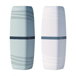 Jadin Boite Brosse a dent, 2 Tasses de Voyage pour brosses à Dents, boîte à brosses à Dents pour Les Voyages de Camping, Les Voyages daffaires, la Maison, lécole (Blanc + Vert) (linxianaidi, neuf)