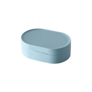 Bo&icirc;te &agrave; savon de voyage, Plateau &agrave; savon, Conteneur de savon portable, Porte-savon multifonctionnel, Bo&icirc;te &agrave; savon scell&eacute;e, Bo&icirc;te &agrave; savon ronde (12,5x8x4 cm, bleu) (jugyvgt, neuf)