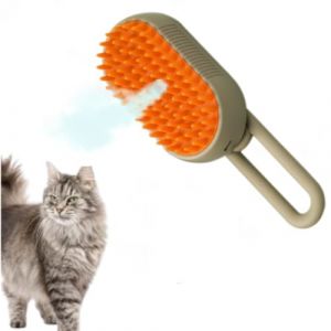 Brosse Chien Chat à Vapeur, 3 En 1 Peigne De Massage En Spray Pour Chats,Brosse chien poil long/court avec chargeur usb，Avec Réservoir D'eau，Brosse pour chat pour massage (Marron) (Richarmany, neuf)