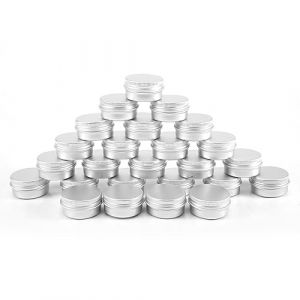 Fangxuee Pack de 25 Pots en Aluminium, Pots à Crème, Pots en Métal Vides, Petites Boîtes de Pots à Crème avec Couvercles pour Baume à Lèvres, Cosmétiques, Échantillons de Crème, Nail Art (Patrick MacDonald, neuf)