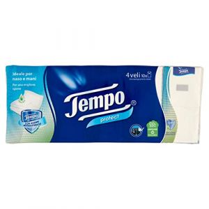 Tempo Fazzoletti Tascabili Protect, 10 pacchetti da 9 fazzoletti - 280 g (ROKI SHOP, neuf)