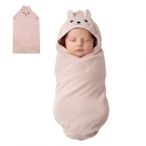 Lam Hub Fong Serviette &agrave; Capuche pour B&eacute;b&eacute; Pur Coton 90 &times; 90 cm Serviette de Bain Personnalis&eacute;e avec Pr&eacute;nom Absorbante et Douce Couverture pour Nouveau-n&eacute; Capuche de Bain pour B&eacute;b&eacute; (Lapin) (personalised jewel, neuf)