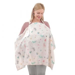 Poncho d'allaitement, Tablier d'allaitement, couverture respirante pour l'allaitement maternel, bretelles réglables, Multifonction en coton Tablier d'allaitement, protection complète de la vie privée (JackieCHEN, neuf)