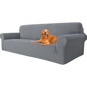 YSTELLAA Housse Canapé Extensible 4 Places, Housse de Canapé avec Accoudoirs, Super élastique Housse Canape pour Chiens et Chats Animaux Antisalissure (Gris Clair, Canapé Largeur 233cm-293cm) (YSTELLAA, neuf)