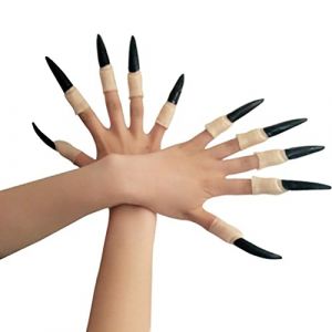 Clous de sorcière pour Halloween, doigts de sorcière, ongles de sorcière effrayants, fournitures de fête de cosplay, accessoire d'Halloween, vampire gothique, griffes de sorcière (B) (Qianyangzi, neuf)
