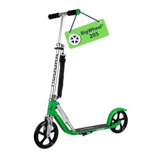 HUDORA BigWheel Scooter 205 - Grass - Trottinette Stable en Aluminium - Réglable en Hauteur et Pliable - Trottinette pour Enfants et Adultes jusqu'à 100kg - avec béquille (HUDORA, neuf)