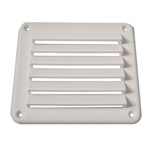 Grille Aération Carrée en Plastique 140 x 125 mm Blanche Epaisseur 4mm (FP INOX, neuf)