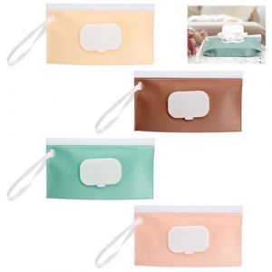 VOSSOT Lot de 4 Boîtes à lingettes pour Bébé, Rechargeables Réutilisables étanches à l'eau et à la Poussière Boite lingette, Boite a lingette Bebe pour les Sorties en Plein air le Camping Randonnée (caixianli, neuf)