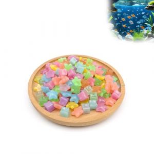 FINELYCR Cailloux Aquarium, 150 Pi&egrave;ces Pierre Aquarium, Color&eacute; Pierres Fluorescentes, Pierre D&eacute;corative &Eacute;toile Carr&eacute;e, Pierre D&eacute;corative Vase, Pierre Lumineuse, pour Jardin, Terrasse, Aquarium (FINELYCR, neuf)