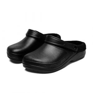 Gyios Pantoufles d'hiver &Agrave; Bout Large pour Hommes Et Femmes, Chaussures Chaudes D'int&eacute;rieur, Sandales en Caoutchouc, Sabots, De Jardin, Grande Taille-noir-39 (RongAnS, neuf)