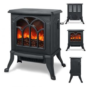 Aufun chemin&eacute;e &eacute;lectrique avec radiateur soufflant, chemin&eacute;e &agrave; effet de chemin&eacute;e &agrave; LED Effet de flamme, chemin&eacute;e &eacute;lectrique avec puissance 750/1500 W, 2 niveaux de chaleur Chauffage Stove Low Noise (Jodanyong, neuf)