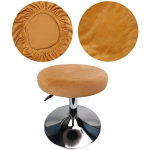 HuaLiSiJi Housse Tabouret Rond Housse Tabouret de Bar, Tissu de Luxe Diamètre 30-40 cm, Extensible Infroissable Lavable et Anti-Poussière (Kaki) (HuaLiSiJi, neuf)