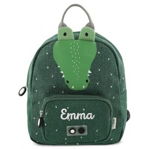 upstitch studio Trixie Sac à dos et gourde pour enfants, sac à dos de maternelle, sac à dos et gourde pour enfants, personnalisables avec nom individuel ou en kit, Crocodile, Rucksack SMALL (upstitch studio, neuf)