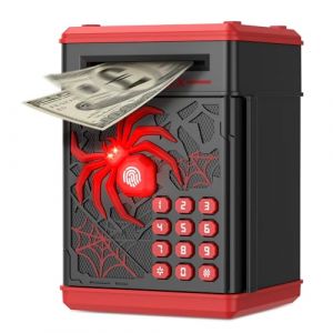 Yellcetoy Spider Tirelire pour Enfant, Tirelire Electronique Coffre Fort avec Code de S&eacute;curit&eacute; et Musique, Cadeaux de d'anniversaire et de No&euml;l pour Gar&ccedil;ons et Filles 3 4 5 6 7+ Ans Noir (Gagotoy, neuf)
