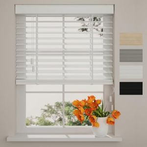 Radeco&reg; Store v&eacute;nitien en Bois de Bambou Easy - 50 mm - Blanc - 160 x 175 cm (WINDOW-DECORATIONCOM, neuf)