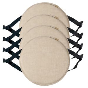 Coussin De Chaise Rond,Galette De Chaise De Tabouret Haut Ronds Avec Attaches,Lot De 1/2/4 Coussin De Si&egrave;ge Rond Coussin De Tabouret Antid&eacute;rapant For Tabourets Chaises De Cuisine(Beige,30cm(pack of 4) (GAOYL, neuf)