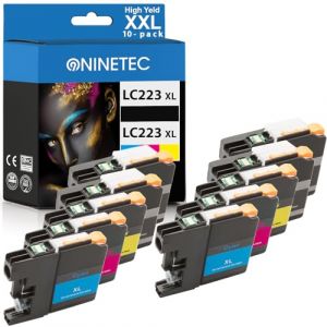 NINETEC LC-223 XL Cartouches d'encre compatibles avec Brother LC223 LC223XL LC-221 LC221 pour Brother MFC-J4420DW J4620DW J4625DW J480DW J5320DW J5620DW J5720DW J680DW J880DW DCP-J4120DW J5620DW 2DW (Tito Express, neuf)