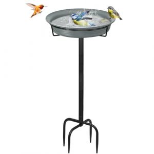 Giyiprpi Abreuvoir pour oiseaux Bain d'oiseaux Bol de nourriture Point d'eau Sur pied, 90,17 cm Bain d'oiseaux Jardin pour oiseaux sauvages Abreuvoir pour oiseaux, Abreuvoir pour oiseaux Grand (Yingleisi Direct, neuf)