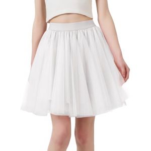 Eisnnu Jupe Tulle Femme 3 Couches Tutu en Tulle Taille Elastique Jupe Trap&egrave;ze Blanc Noir Rose pour Soir&eacute;e de Bal de Mariage Dames Tutu (Eisnnu, neuf)