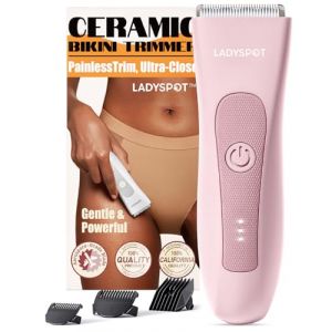 MANSPOT Rasoir Electrique Femme, Tondeuse Femme Intime avec 3 T&ecirc;tes de Protection et de Lame en C&eacute;ramique Rempla&ccedil;ables, Tondeuse Bikini pour Bras, Jambes, Aisselles (LANGZ EU, neuf)