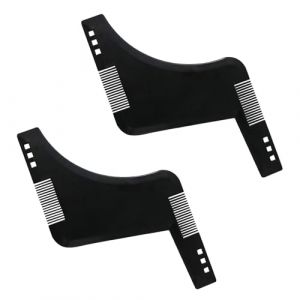 2 pi&egrave;ces Beard Shaping Template Tool & Comb, Peigne Sculptant Barbe Taillee Et Entretenue, Barber Tools Pochoir &agrave; Barbe,Accessoire de Guide de Rasage pour Contour Barbe (LLMX, neuf)