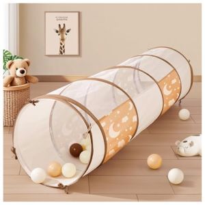 WEEKSUN Tunnel Enfant, 180 cm Tunnel de Jeux Enfant, Tunnel pour Bebe avec Fenêtres en Maille Respirante, Tunnel pour Enfant avec Sac de Transport, Motricité Bébé, Usage Intérieur & Extérieur(Ø 46 cm) (Meichen-EU, neuf)