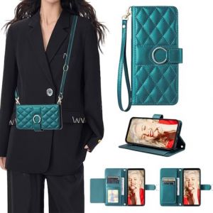 SEHEYA pour Samsung Galaxy A13 4G / A13 5G / A04S Coque Portefeuille avec Cordon et Porte Carte &Eacute;tui &agrave; Rabat Cuir PU R&eacute;glable Collier Bande Sac de t&eacute;l&eacute;phone Housse Mini Pochette Vert (SEEYA, neuf)