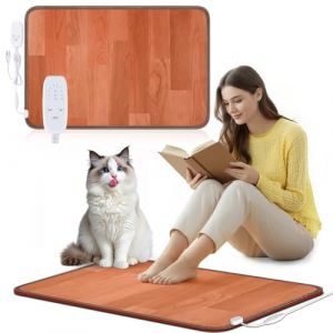 Chauffe-pieds Grand Tapis Chauffant &Eacute;lectrique pour Sol 10 Niveaux de Temp&eacute;rature Minuterie avec Arr&ecirc;t Automatique &Eacute;conome en &Eacute;nergie &Eacute;tanche pour Bureau Maison Salle d'&Eacute;tude et de Jeux 47x67CM HZ (NujorWarm, neuf)