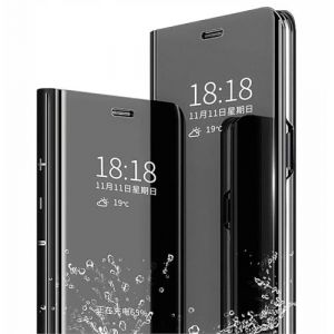 SEAHAI Coque pour Honor Magic 6 Lite 5G / Honor X9b, &Eacute;l&eacute;gant Mirror Smart View Standing Flip Etanche Ultra Mince Antichoc Anti-Rayures Coque Etui Housse - Noir (Liner-EU, neuf)